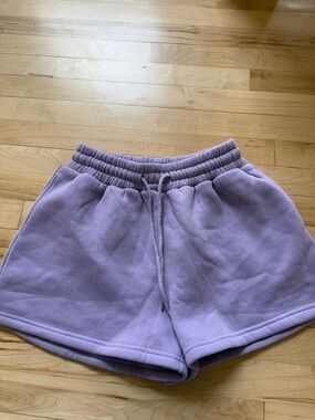 Lavender Athletic Lounge Shorts with Elastic Drawstring Waist